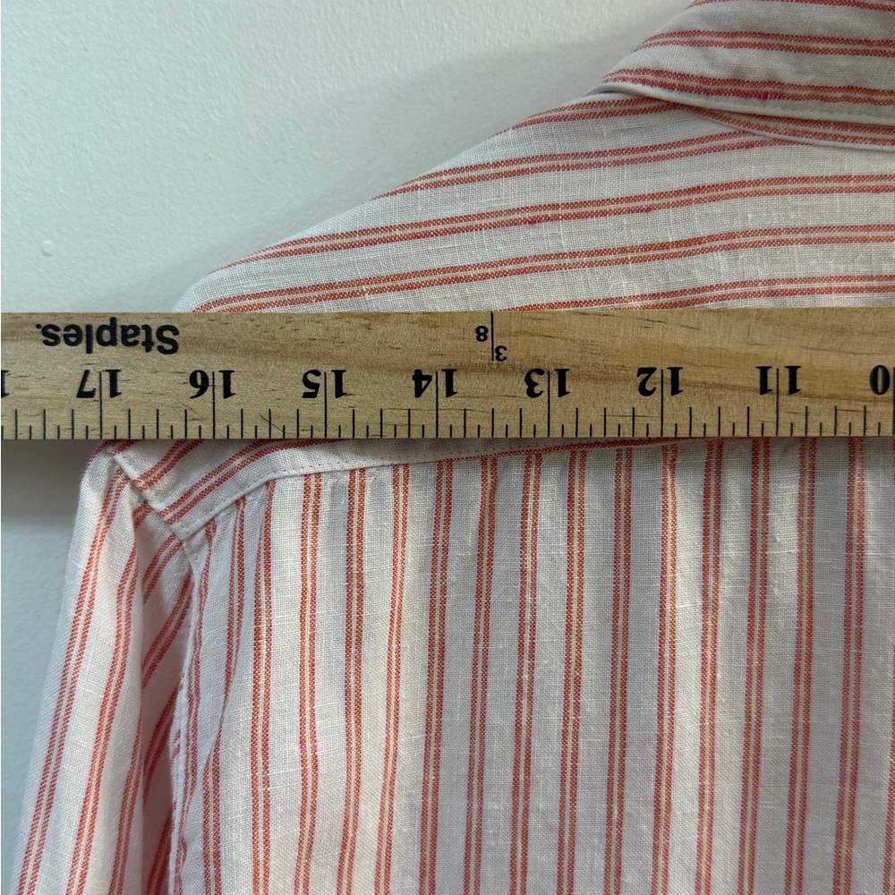 Tommy Bahama Pink Striped 100% Linen Button Down Shirt Small Petite SP - Picture 10 of 11